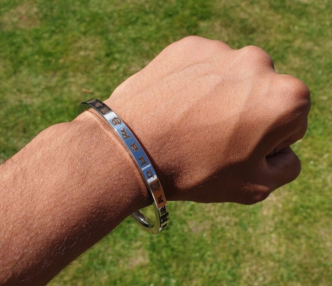 Sikh Kara Gurmukhi Punjabi Kada Singh Kaur Khalsa Smooth Flat Stainless Steel Y1R Bangle Bracelet Unisex Panjabi Karra Karha