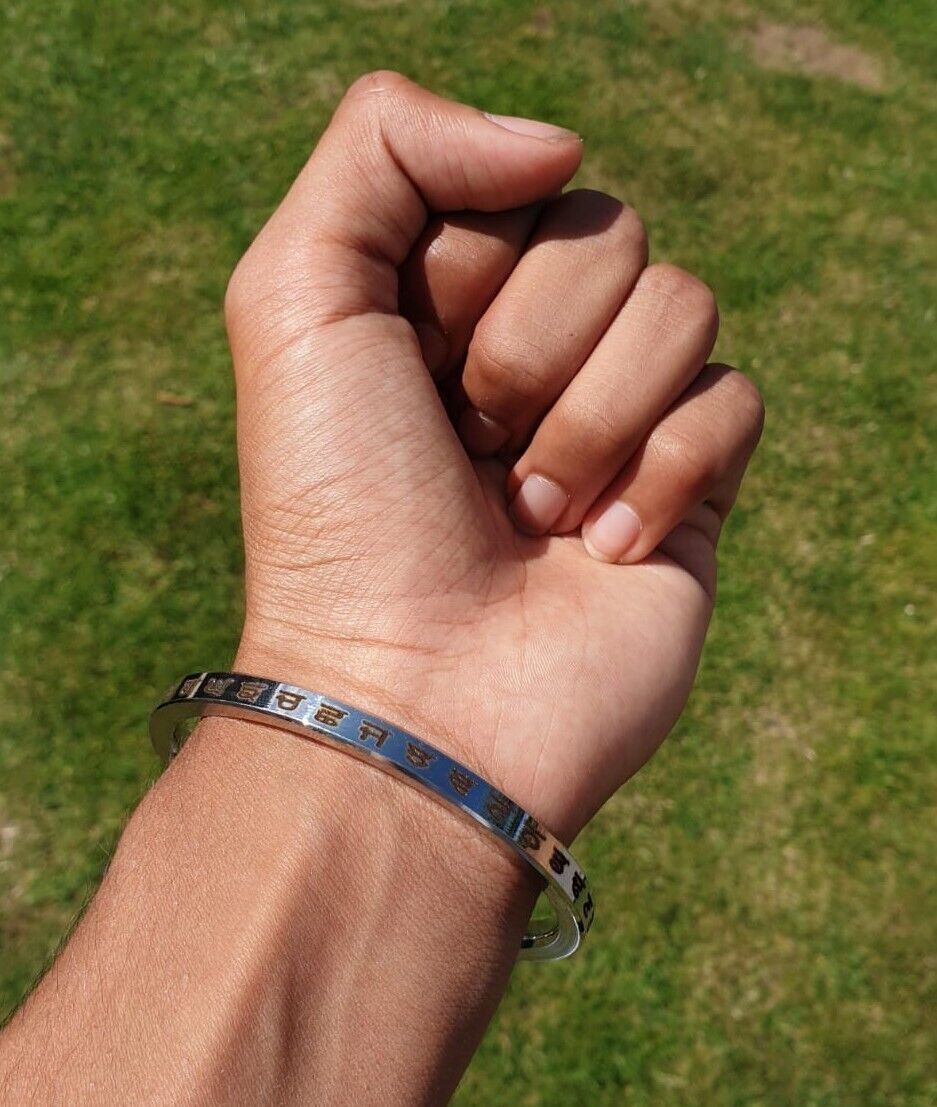 Sikh Kara Gurmukhi Punjabi Kada Singh Kaur Khalsa Smooth Flat Stainless Steel Y1R Bangle Bracelet Unisex Panjabi Karra Karha