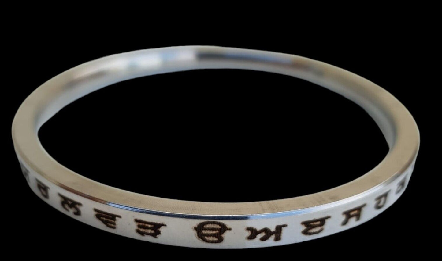 Sikh Kara Gurmukhi Punjabi Kada Singh Kaur Khalsa Smooth Flat Stainless Steel Y1R Bangle Bracelet Unisex Panjabi Karra Karha