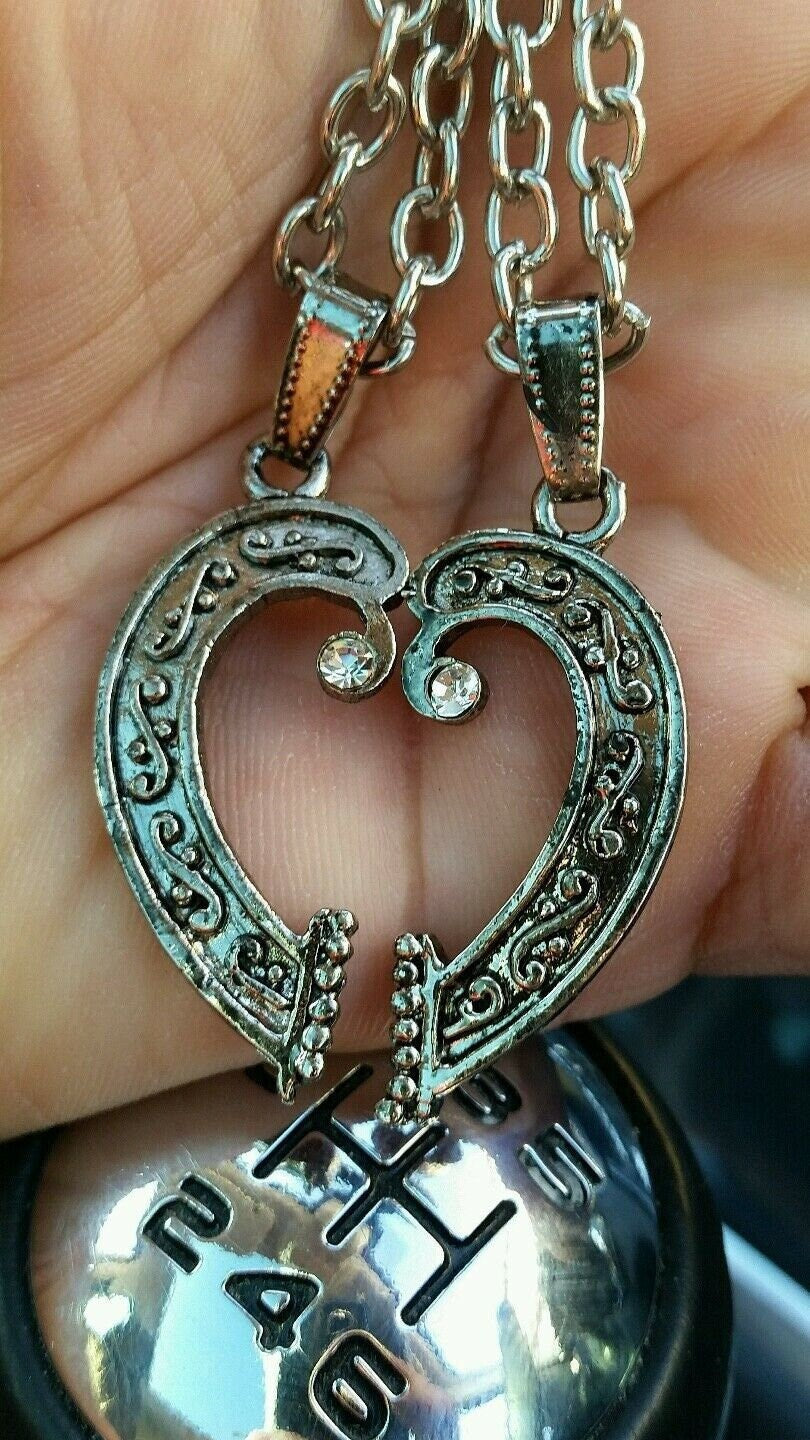 Silver plated two heart lovers talisman amulet pendant car rear mirror hanging