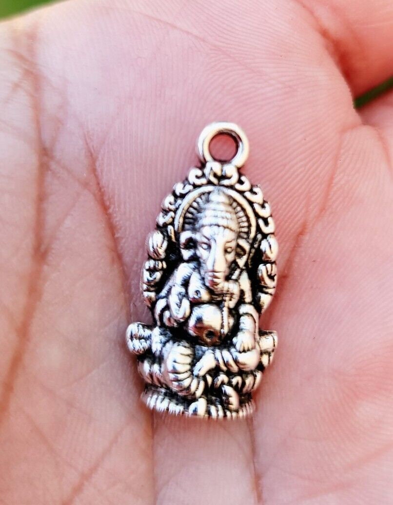 Ganesh Pendant Hindu Power Silver Gold Plated Evil Eye Protection Shield K51 New