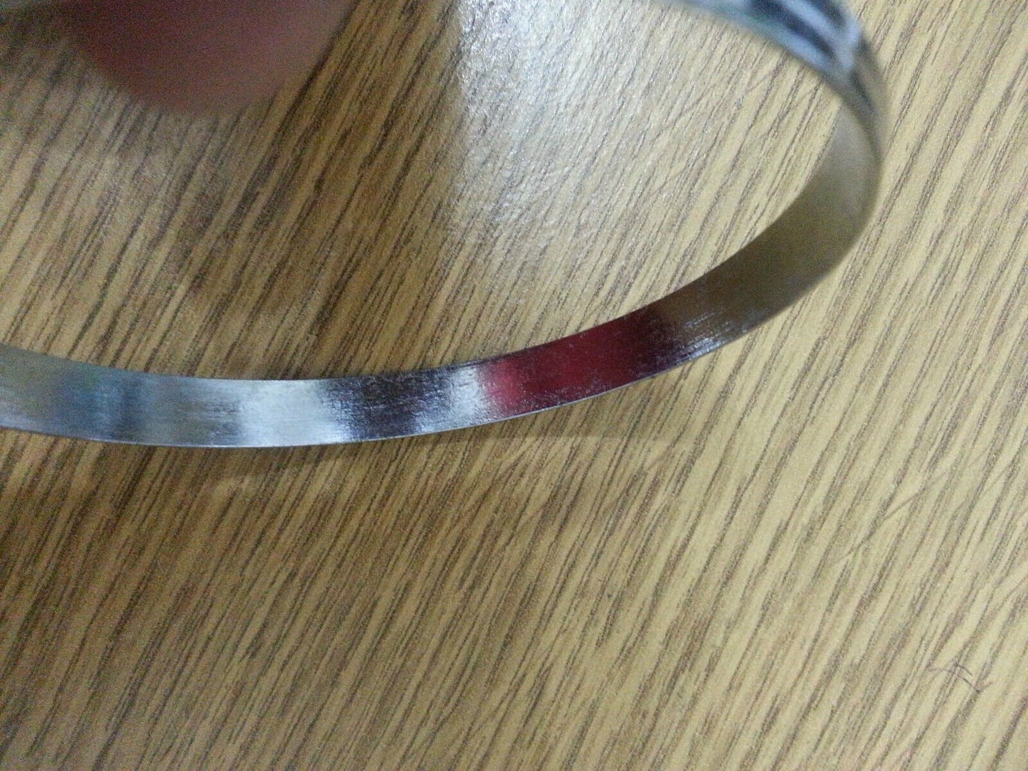 Stunning chrome plated silver tone 5 lines sikh khalsa kara bracelet bangle w