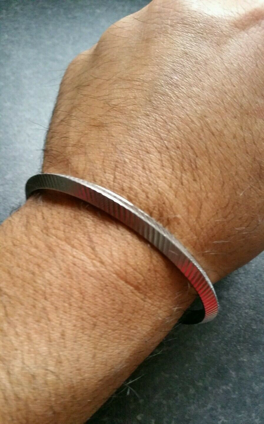 Silver Plated Designed Ridged Sikh Singh Khalsa Kada Bangle Kara Bracelet QD1