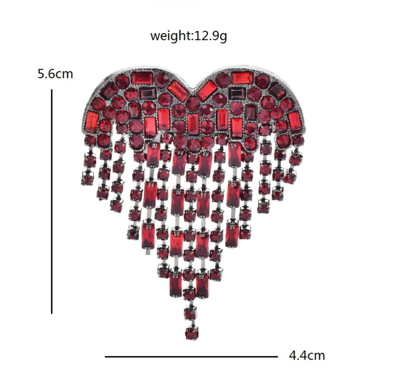 Red Heart Celebrity Brooch Stunning Vintage Look Retro Style Love Broach Pin D5R
