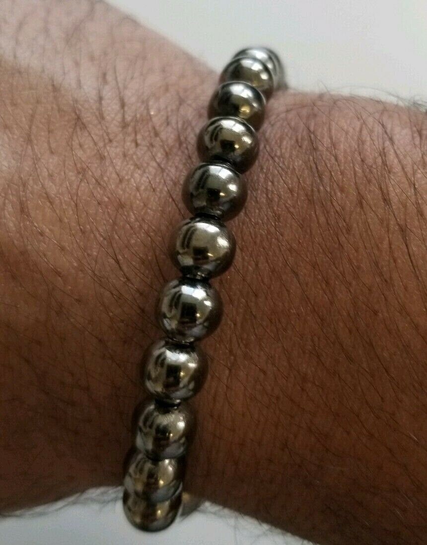 Meditation Praying Steel Black Beads Hindu Budh Sikh Singh Kaur Simarana Kara J5
