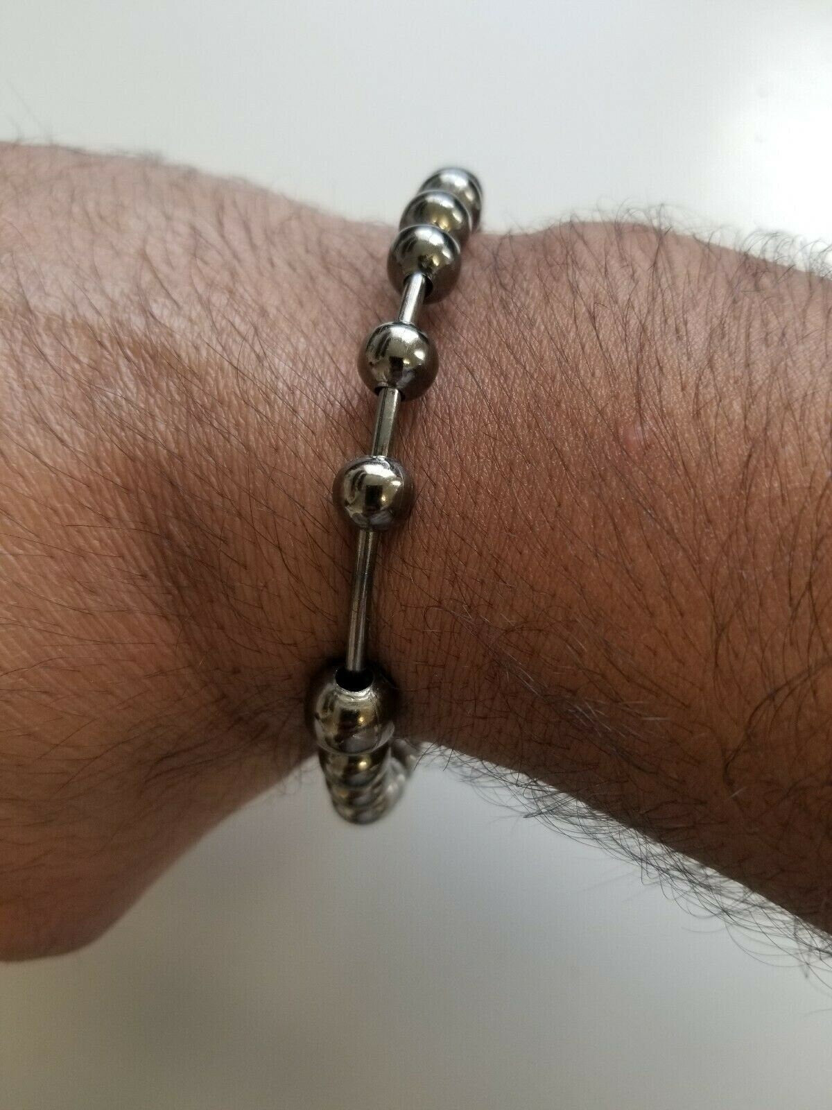 Meditation Praying Steel Black Beads Hindu Budh Sikh Singh Kaur Simarana Kara J5