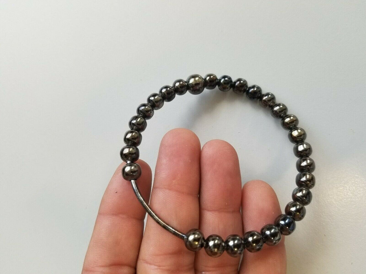 Meditation Praying Steel Black Beads Hindu Budh Sikh Singh Kaur Simarana Kara J5