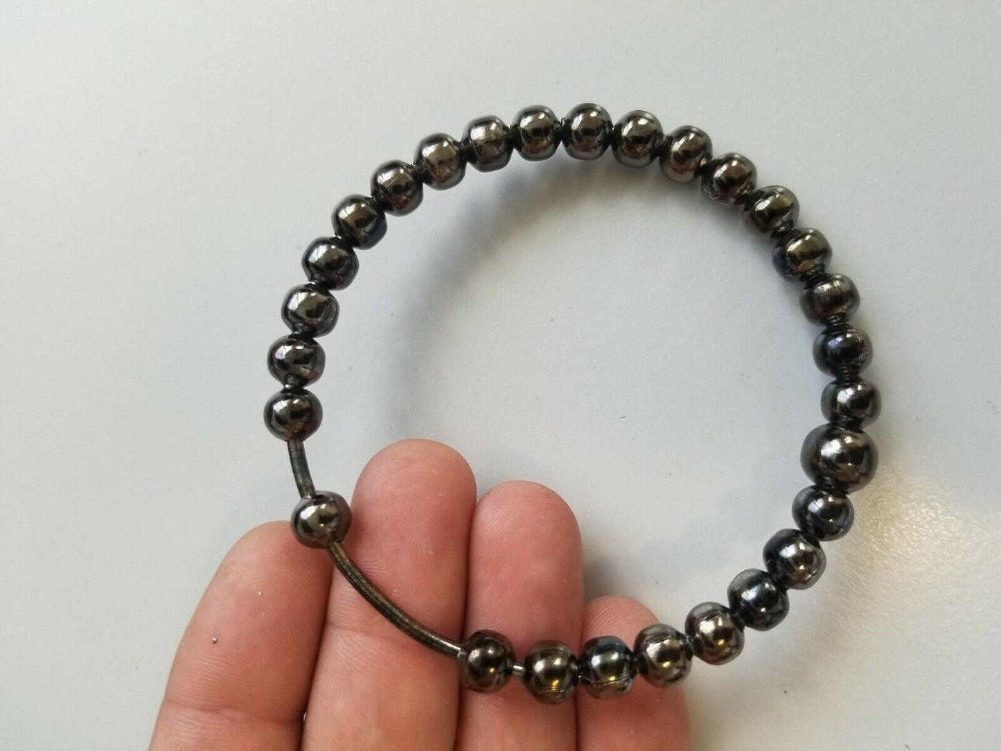 Meditation Praying Steel Black Beads Hindu Budh Sikh Singh Kaur Simarana Kara J5