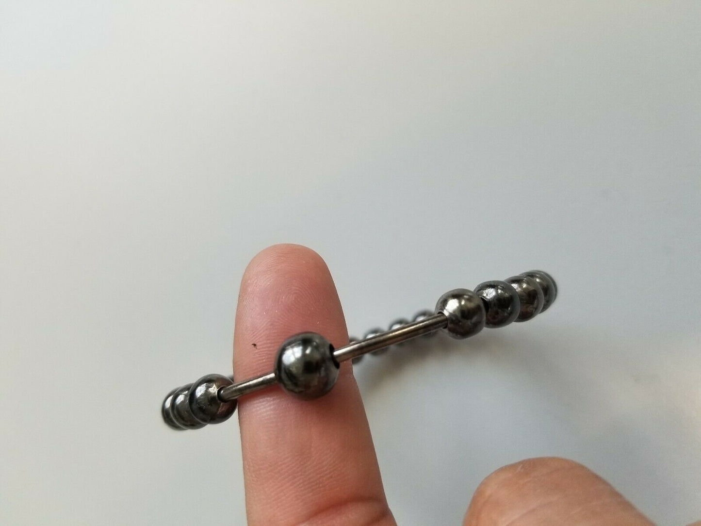 Meditation Praying Steel Black Beads Hindu Budh Sikh Singh Kaur Simarana Kara J5
