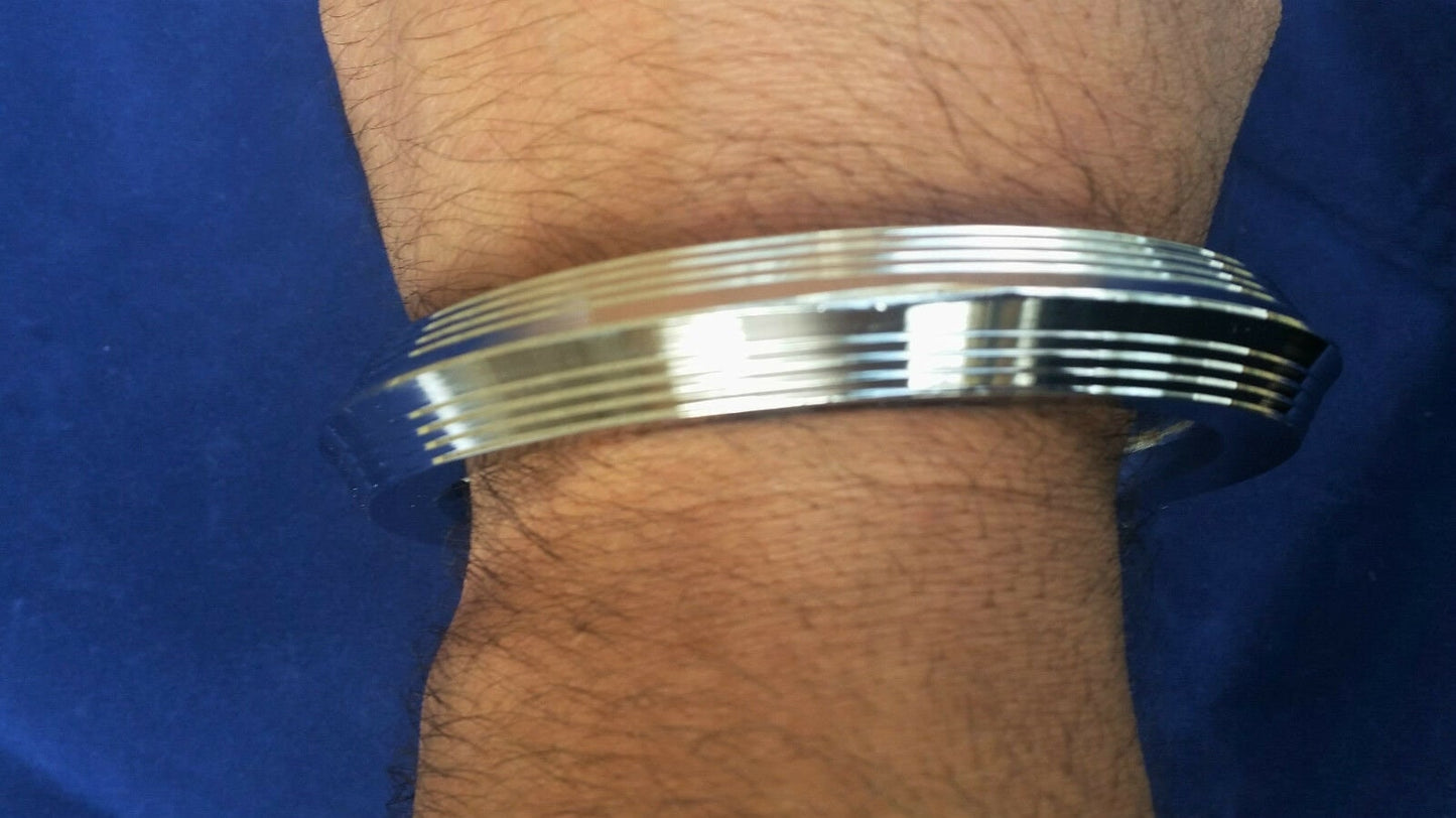 Stainless Steel Kara Sikh Kada Heavy lines Karha Singh Khalsa Taksali Bangle L15A