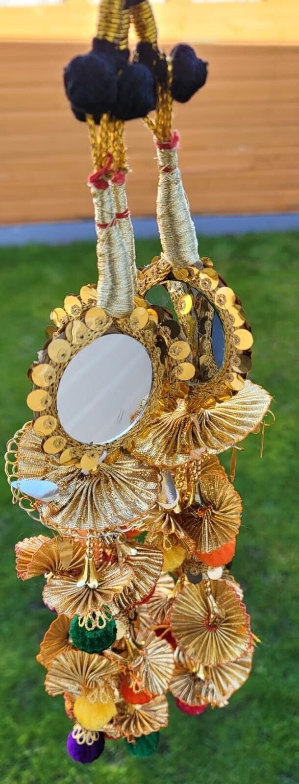 Punjabi Parandi mehndi jaago bridal Patiala mirror paranda Indian hair braid TT4R Handmade Bollywood design