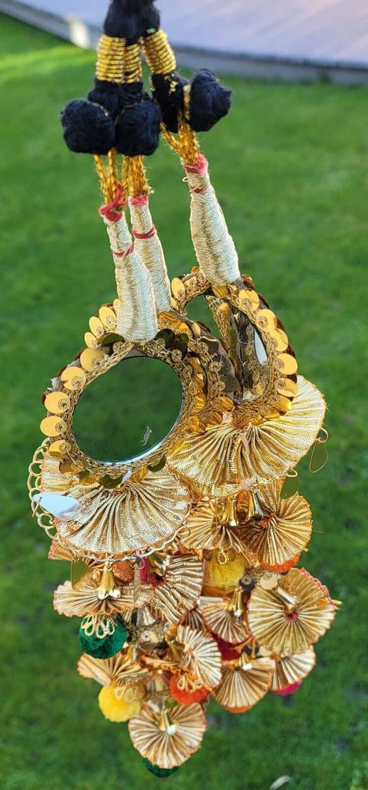 Punjabi Parandi mehndi jaago bridal Patiala mirror paranda Indian hair braid TT4R Handmade Bollywood design