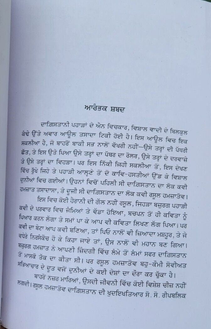 Mera Dagestan Part 1 Punjabi Gurmukhi Book Rasul Gamzatov Literature Panjabi MB