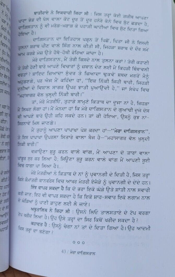 Mera Dagestan Part 1 Punjabi Gurmukhi Book Rasul Gamzatov Literature Panjabi MB
