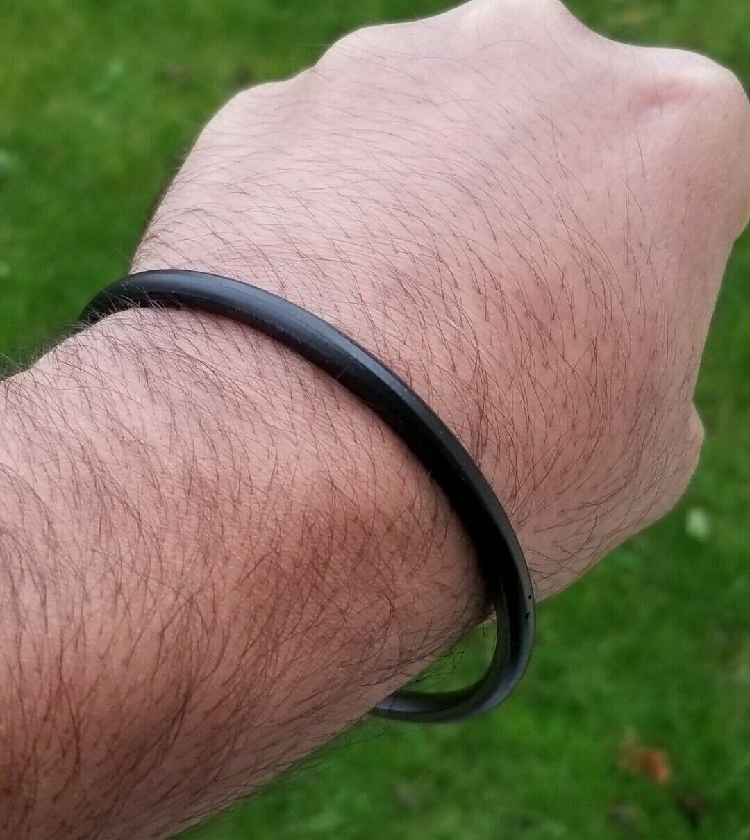 Black sarbloh pure iron round smooth sikh singh kaur khalsa kara bangle c16 kada
