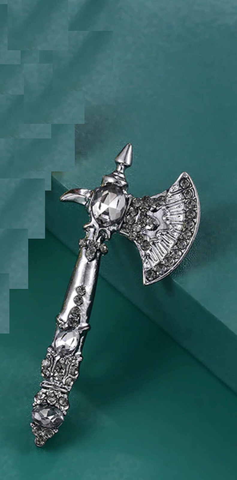 Axe Brooch Gold Silver Plated Rhinestones Designer Suit Pin Royal king broach i32 New celebrity queen
