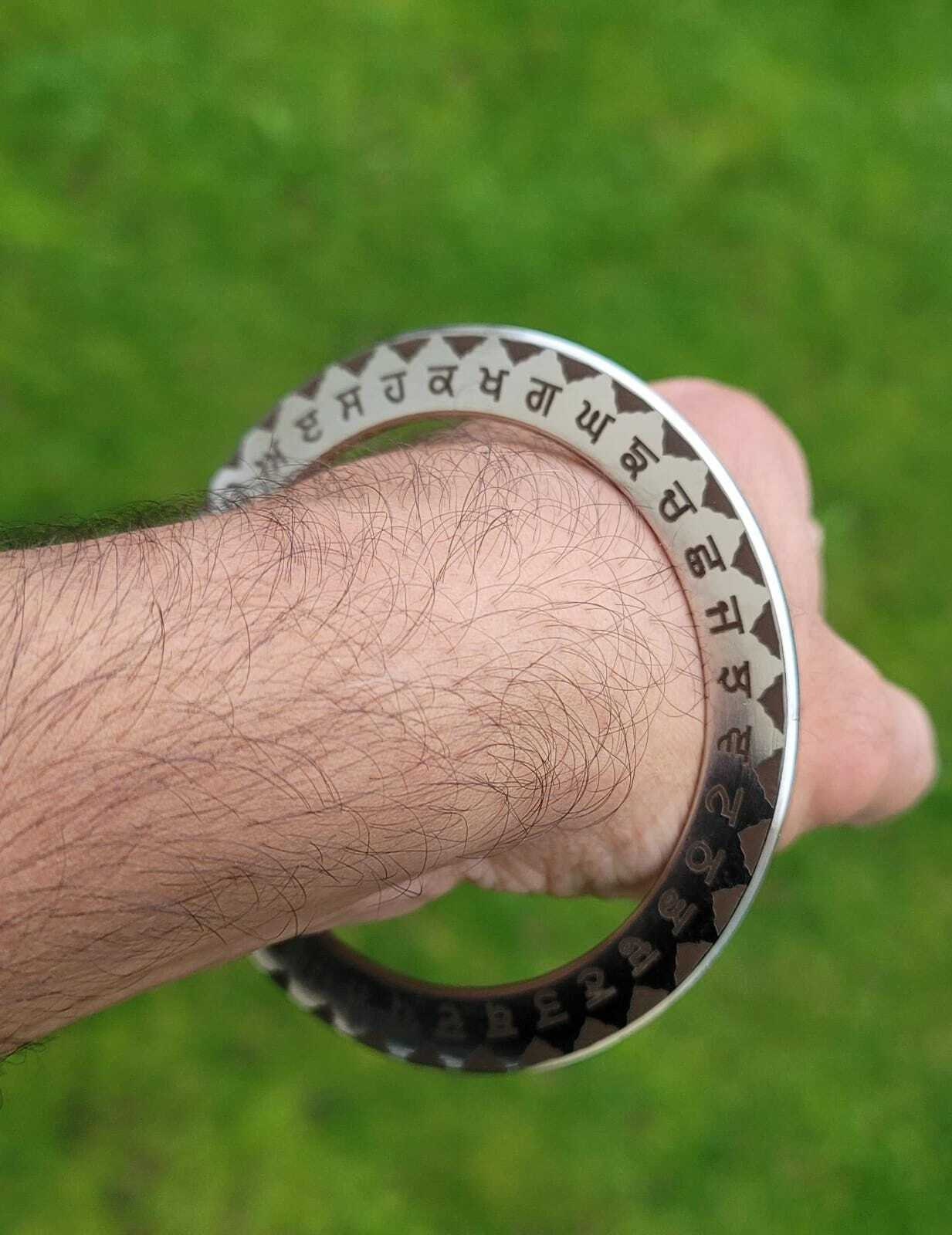 Sant bhindranwale words kara gurmukhi kada stainless steel sikh singh bangle j7b