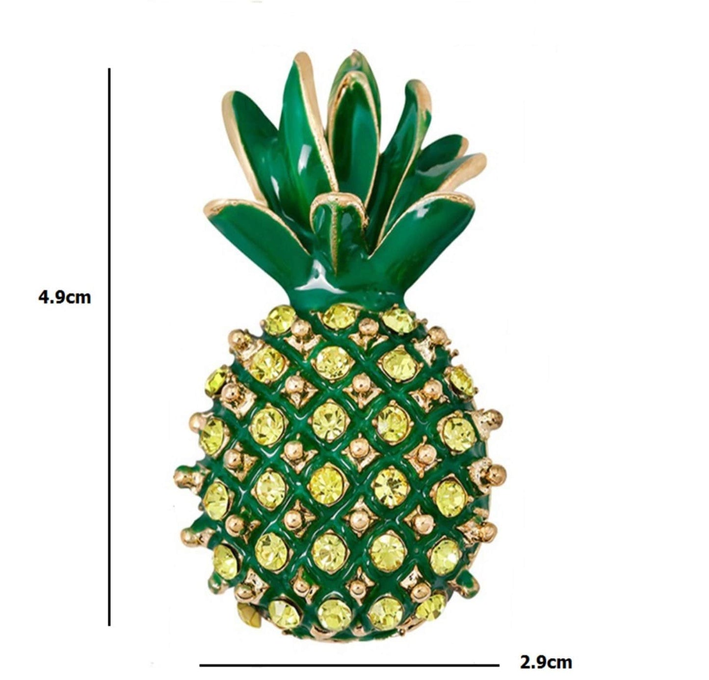 Pineapple brooch vintage look gold plated retro enamel celebrity broach pin k22