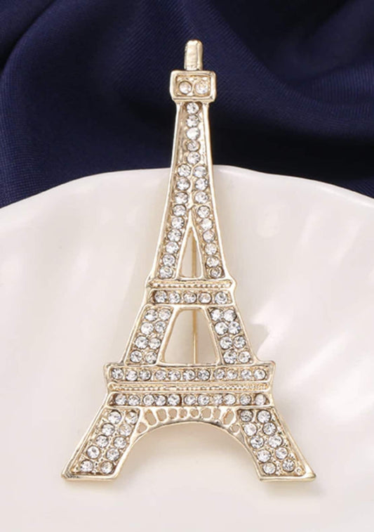 Eiffel Tower brooch paris gold silver plated designer broach celebrity queen pin i31