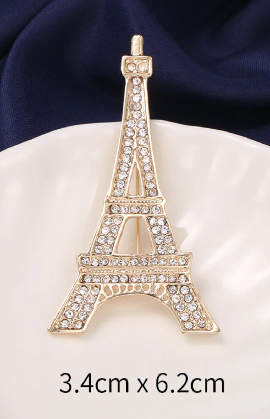 Eiffel Tower brooch paris gold silver plated designer broach celebrity queen pin i31