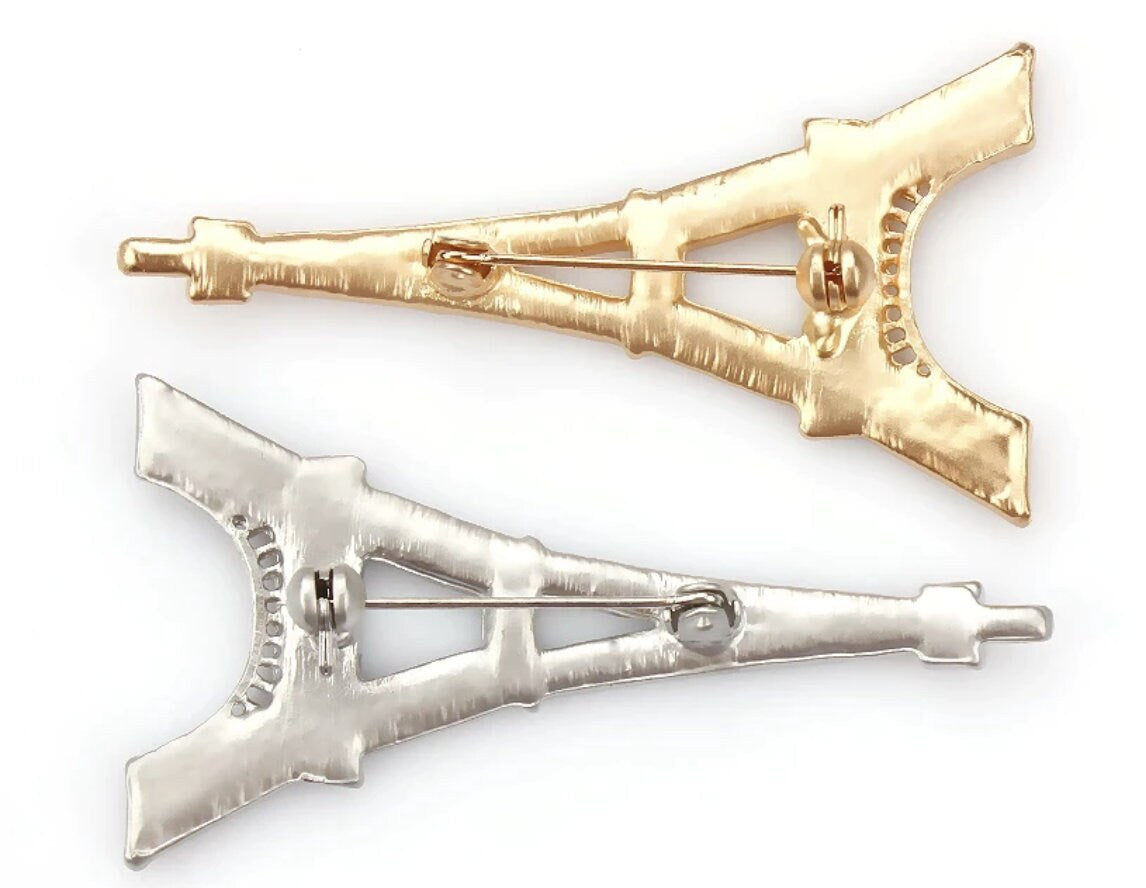Eiffel Tower brooch paris gold silver plated designer broach celebrity queen pin i31