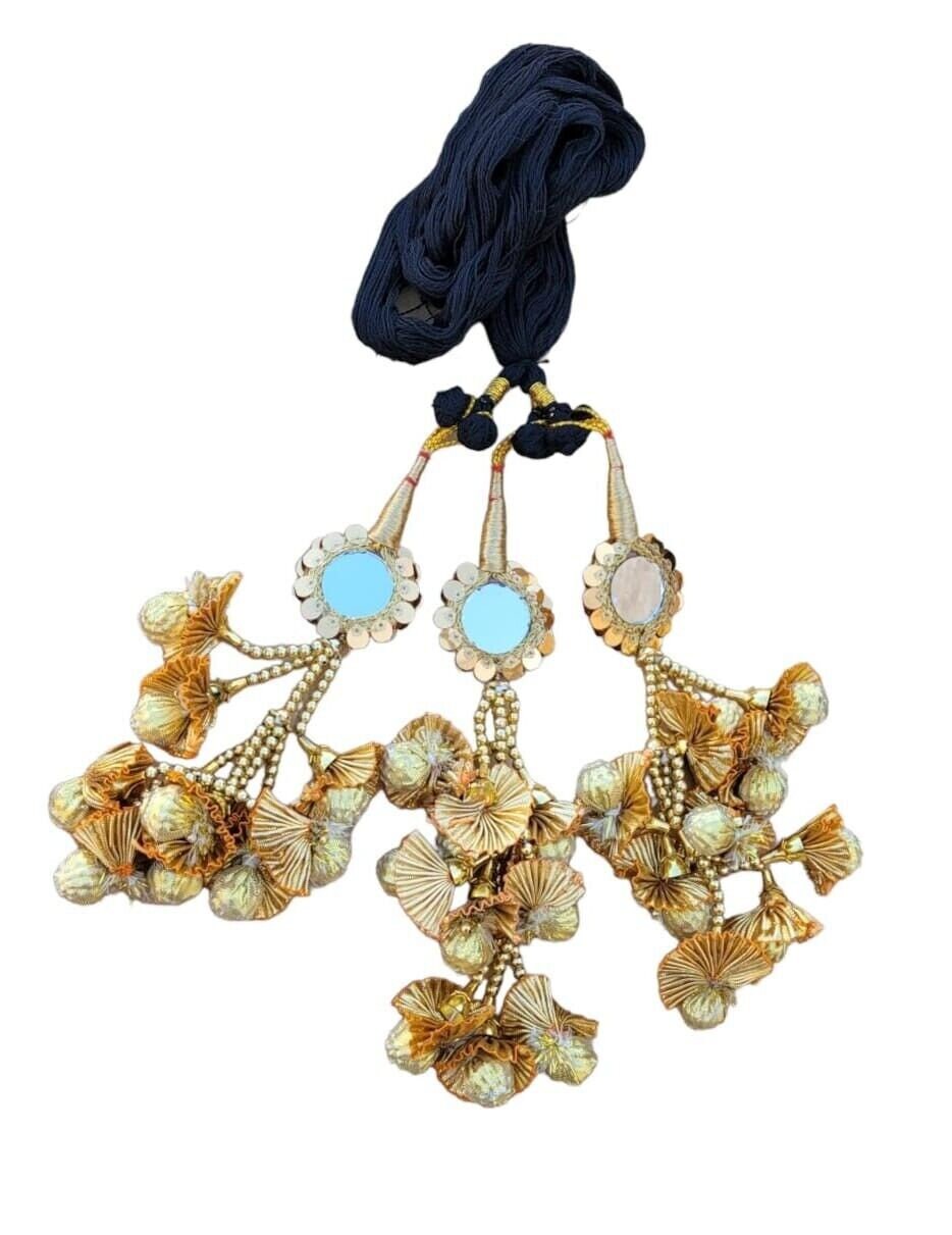 Punjabi Paranda Patiala Bridal Mirror Tassel Hair Braid Bridal Parandi Handmade
