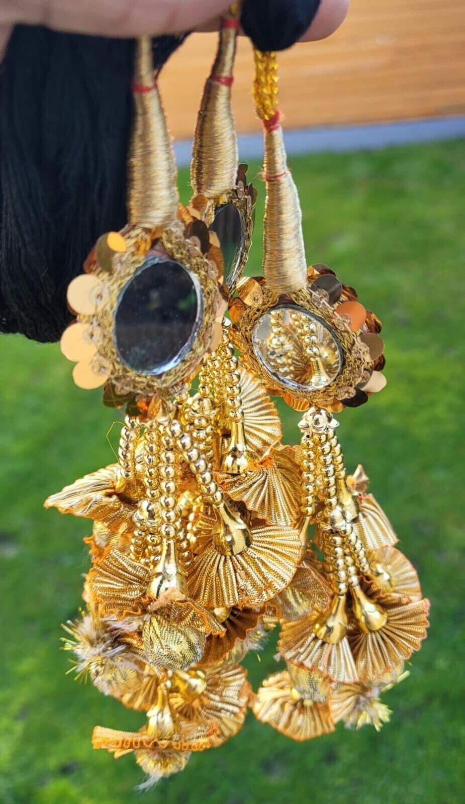Punjabi Paranda Patiala Bridal Mirror Tassel Hair Braid Bridal Parandi Handmade