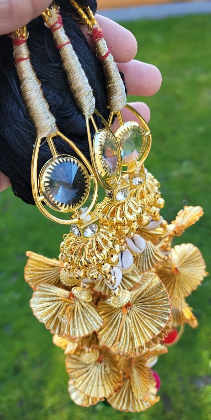 Punjabi ParandA mehndi jaago mirror bridal Patiala parandI hair Handmade braid TT5R Bollywood celebrity India design