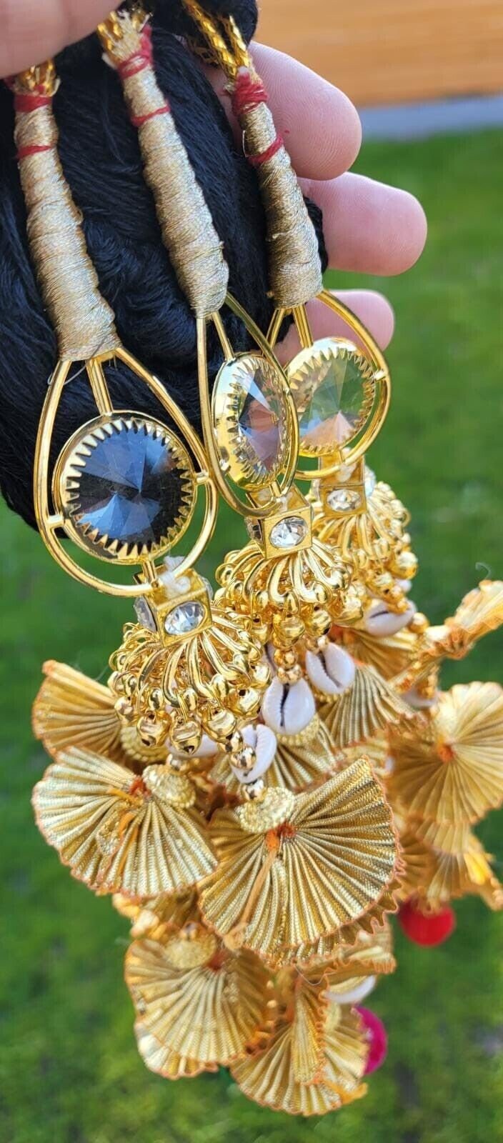 Punjabi ParandA mehndi jaago mirror bridal Patiala parandI hair Handmade braid TT5R Bollywood celebrity India design