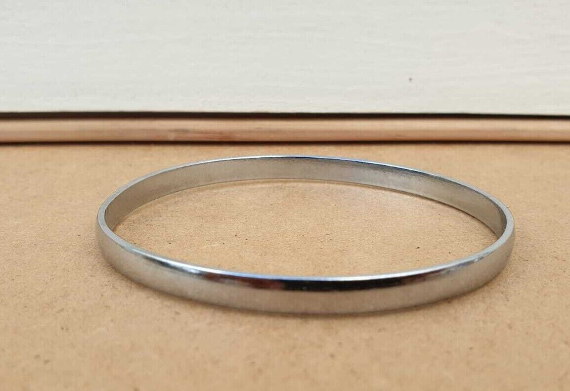 Chrome Plated Kara Smooth Plain Sikh Singh Kaur Khalsa Kada Bracelet Bangle B15