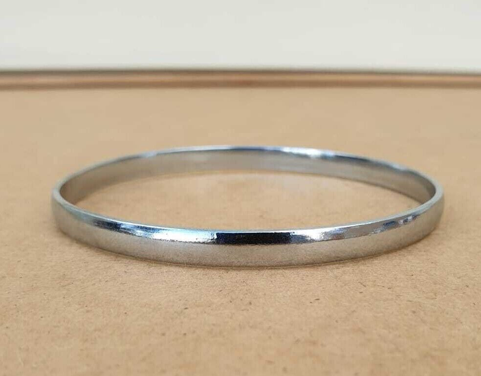 Chrome Plated Kara Smooth Plain Sikh Singh Kaur Khalsa Kada Bracelet Bangle B15