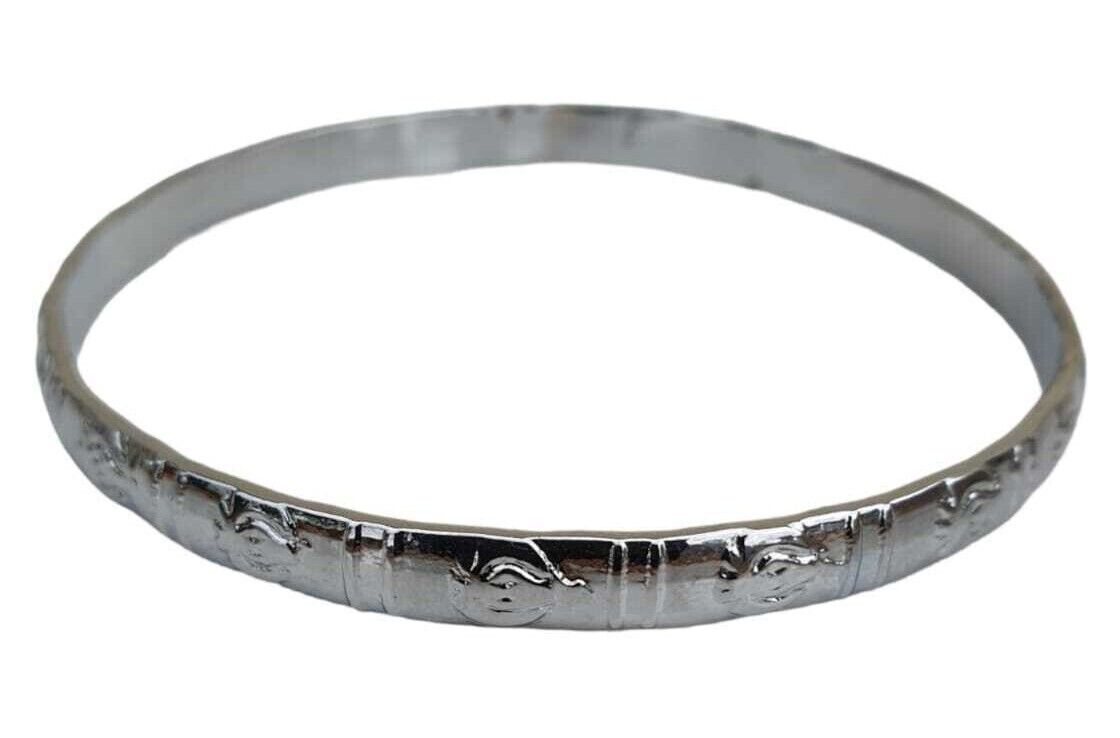 Chrome Plated Kara Khanda Design Kada Sikh Singh Kaur Khalsa Bracelet Bangle G22