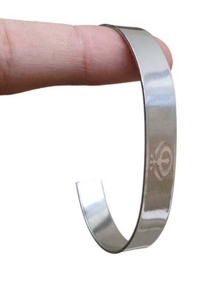 Stainless Steel Kara Laser Engraved Sikh Ik Onkar Khanda Adjustable Kada R13 NEW