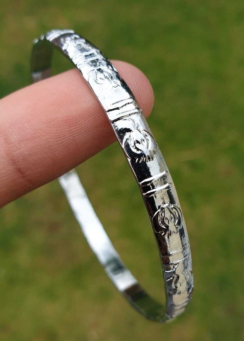 Chrome Plated Kara Khanda Design Kada Sikh Singh Kaur Khalsa Bracelet Bangle G22