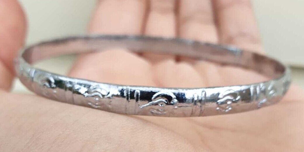 Chrome Plated Kara Khanda Design Kada Sikh Singh Kaur Khalsa Bracelet Bangle G22
