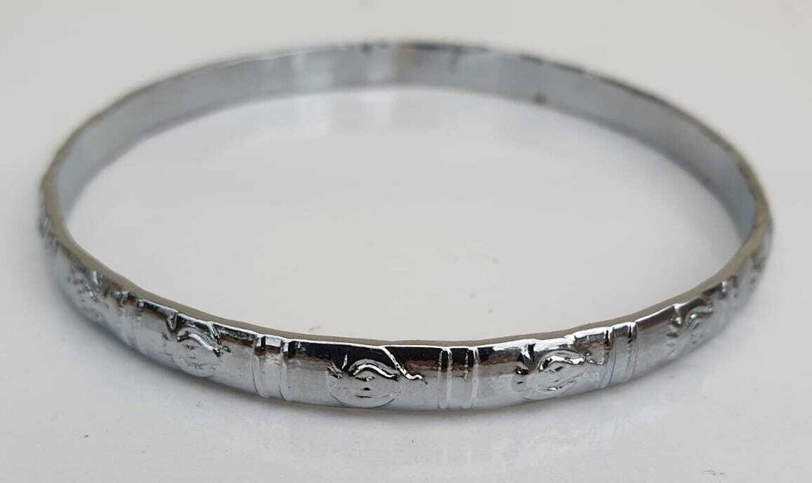 Chrome Plated Kara Khanda Design Kada Sikh Singh Kaur Khalsa Bracelet Bangle G22