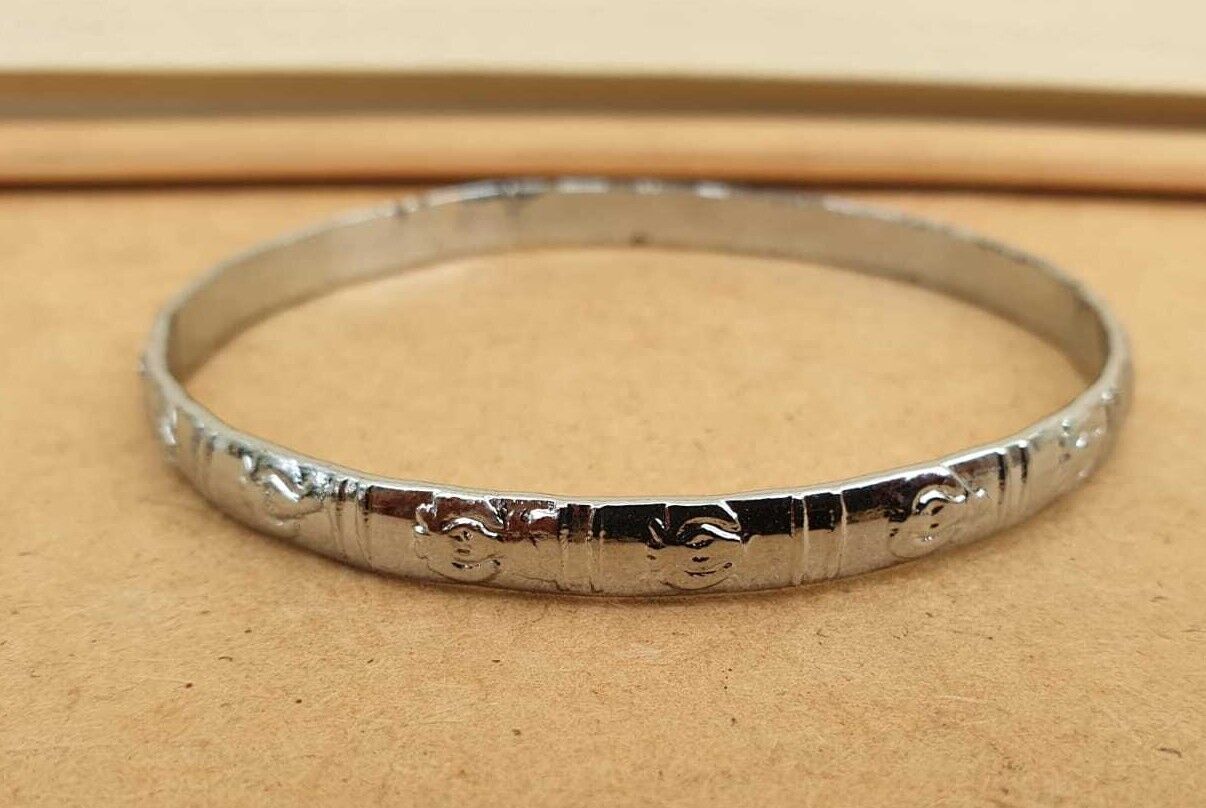 Chrome Plated Kara Khanda Design Kada Sikh Singh Kaur Khalsa Bracelet Bangle G22