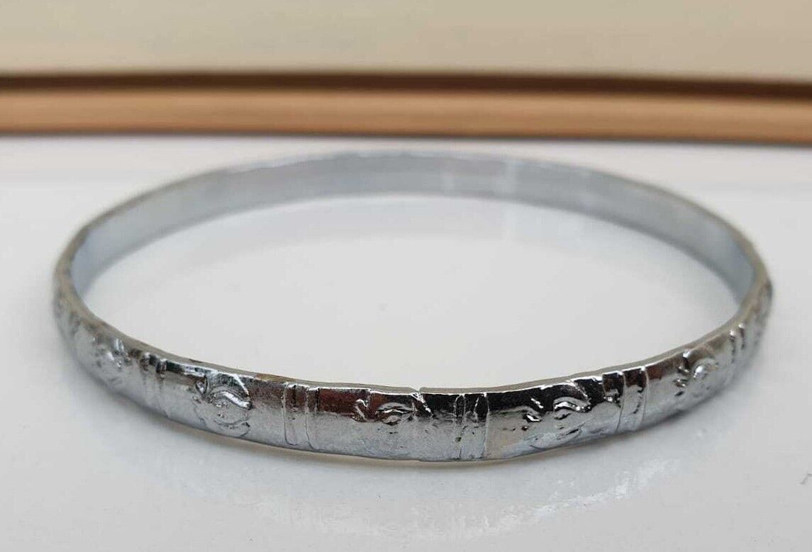 Chrome Plated Kara Khanda Design Kada Sikh Singh Kaur Khalsa Bracelet Bangle G22