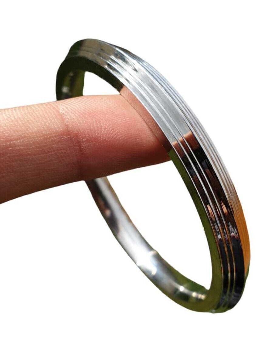 Stainless Steel Kara Seven Lines Bangle Sikh Singh Karha Khalsa Edged Kada CC30R Unisex Smooth Bracelet