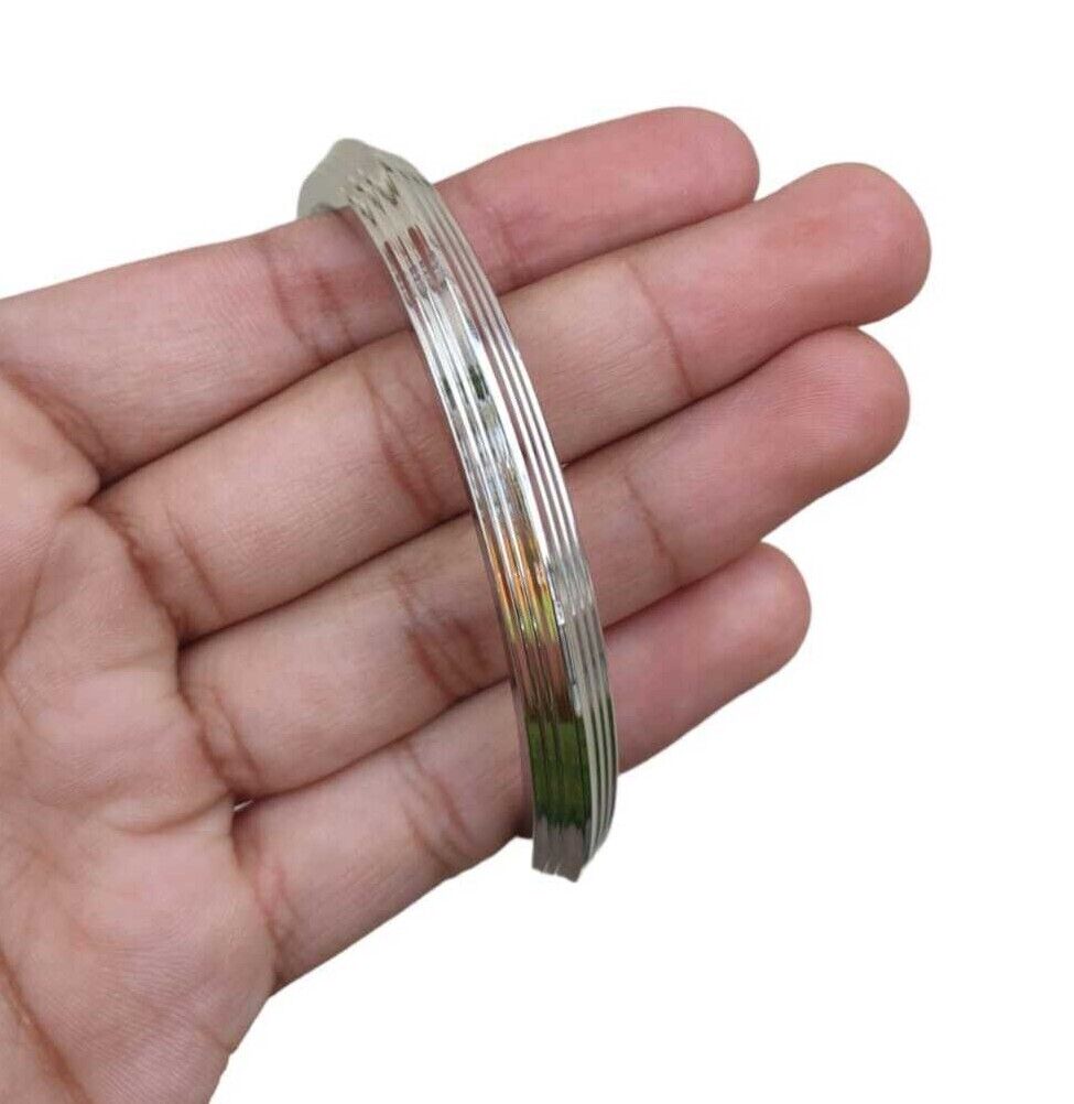 Stainless Steel Kara Seven Lines Bangle Sikh Singh Karha Khalsa Edged Kada CC30R Unisex Smooth Bracelet