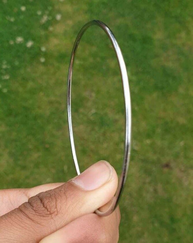 Chrome Plated Kara Smooth Extra Thin Bangle Sikh Bracelet Singh Khalsa Kada S8