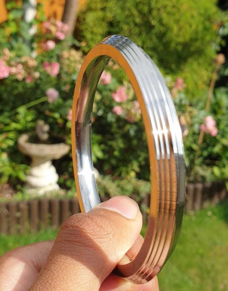 Stainless Steel Kara Seven Lines Bangle Sikh Singh Karha Khalsa Edged Kada CC30R Unisex Smooth Bracelet
