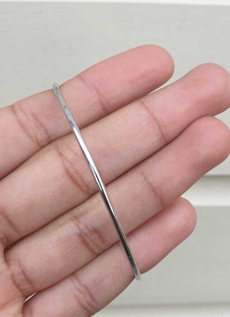 Chrome Plated Kara Smooth Extra Thin Bangle Sikh Bracelet Singh Khalsa Kada S8