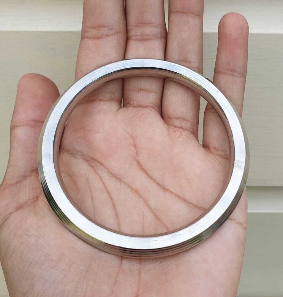 Stainless Steel Kara Seven Lines Bangle Sikh Singh Karha Khalsa Edged Kada CC30R Unisex Smooth Bracelet