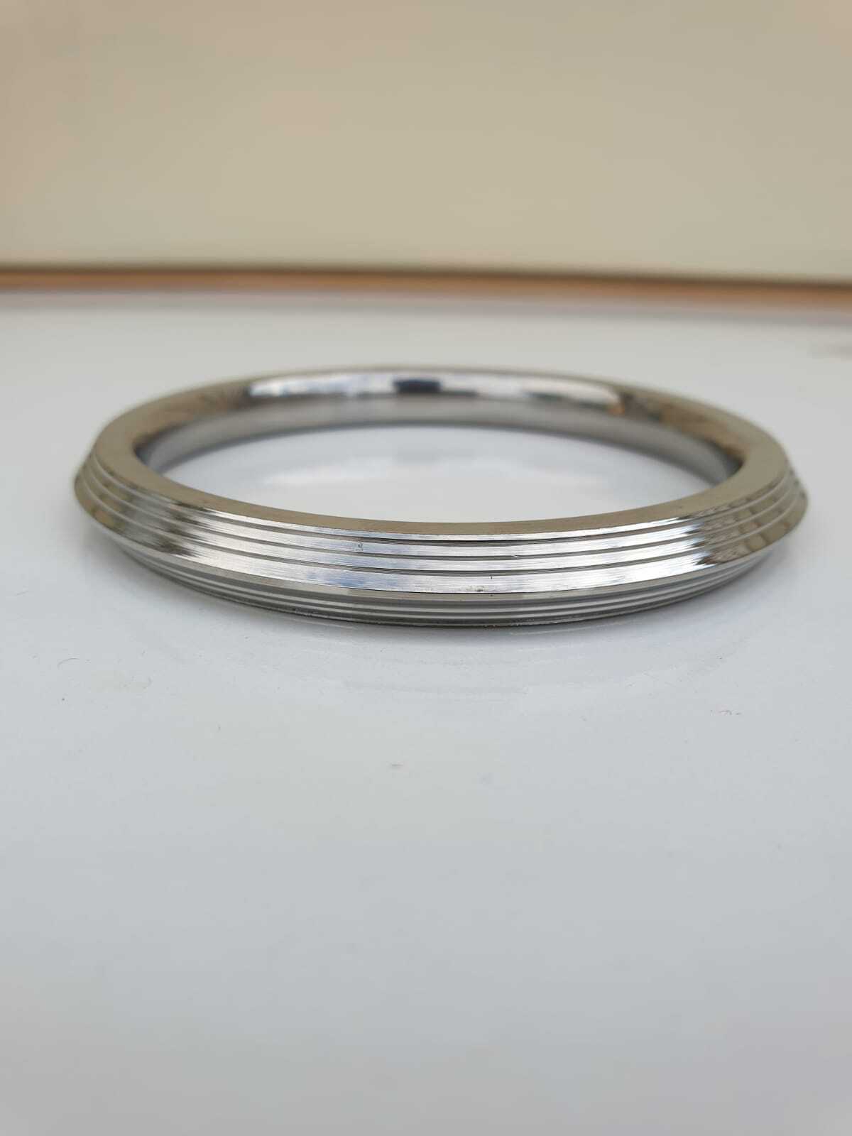 Stainless Steel Kara Seven Lines Bangle Sikh Singh Karha Khalsa Edged Kada CC30R Unisex Smooth Bracelet