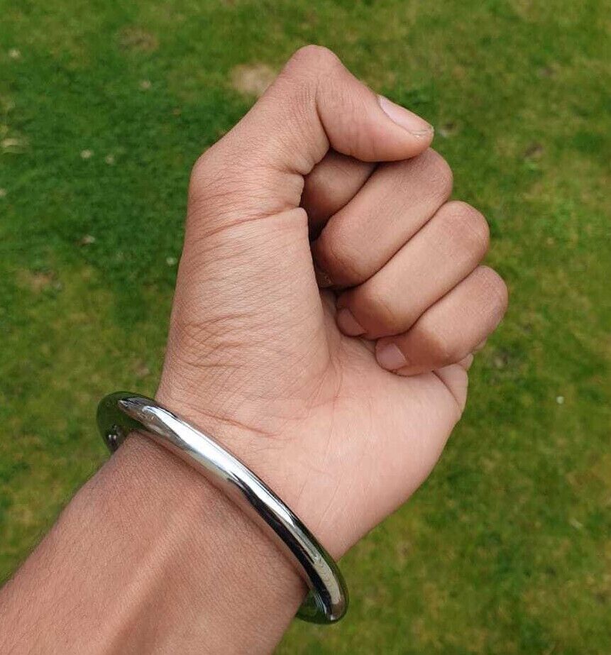 Stainless Steel Kara Round Smooth Sikh Bangle Singh Kaur Khalsa Punjabi Kada V37