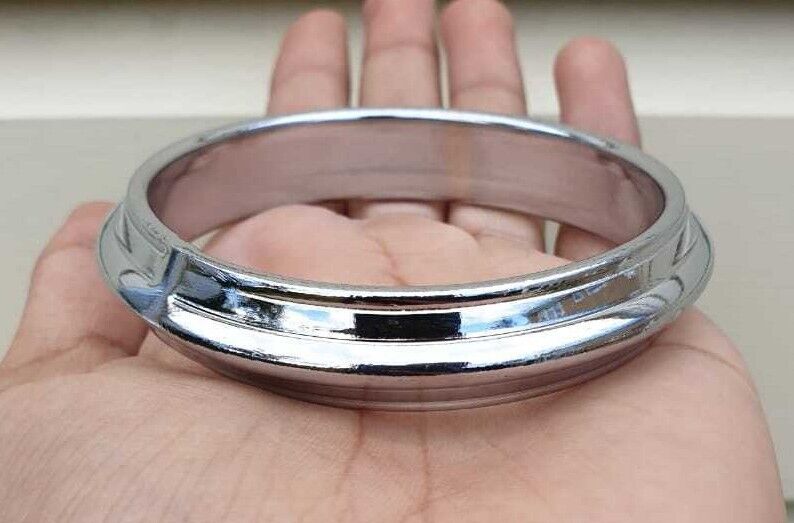 Chrome Plated Kara Sikh Kada Singh Kaur Khalsa Round Edged Thick Bracelet V40