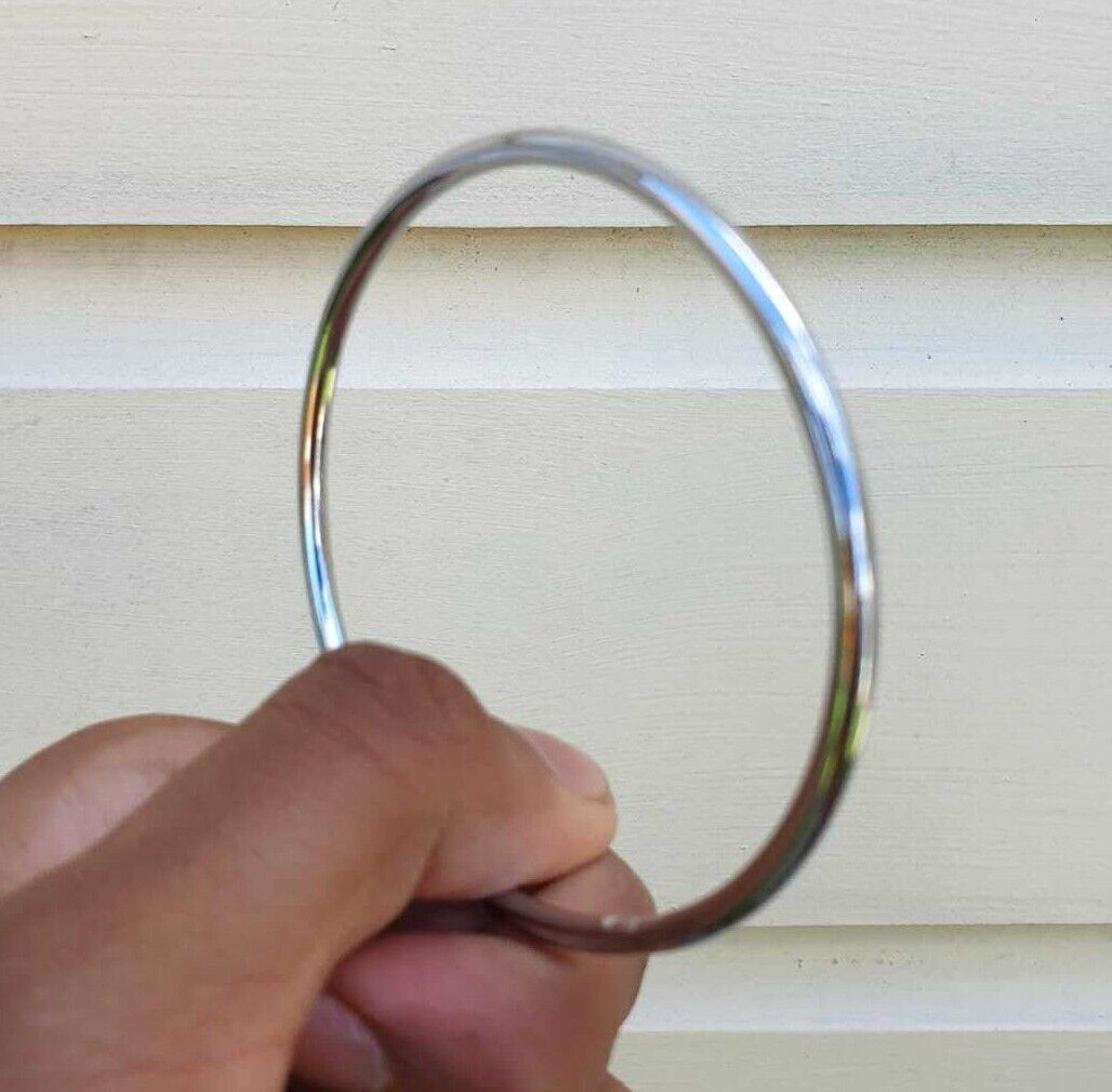 Chrome Plated Kara Silver Smooth Sikh Bracelet Singh Kaur Khalsa Bangle T14 NEW