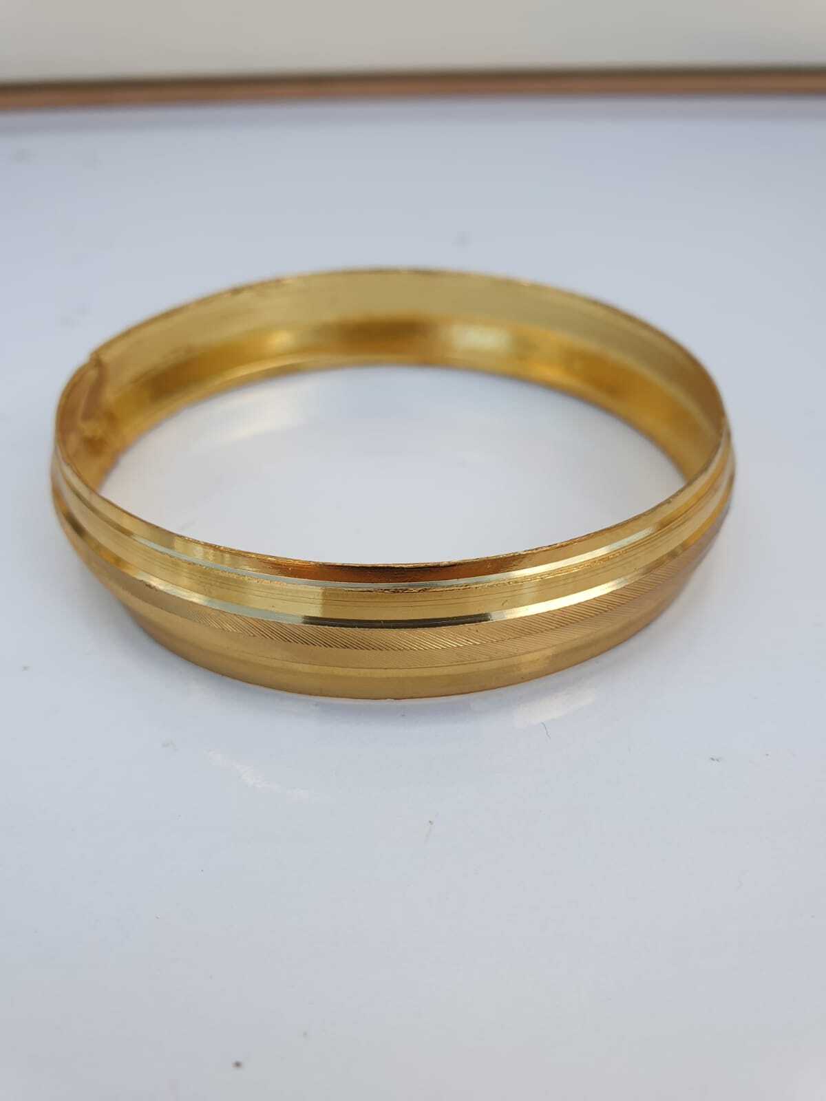 Sikh Kara Gold plated 22ct Look Wide Kada Singh Kaur Khalsa Religious Bangle T15