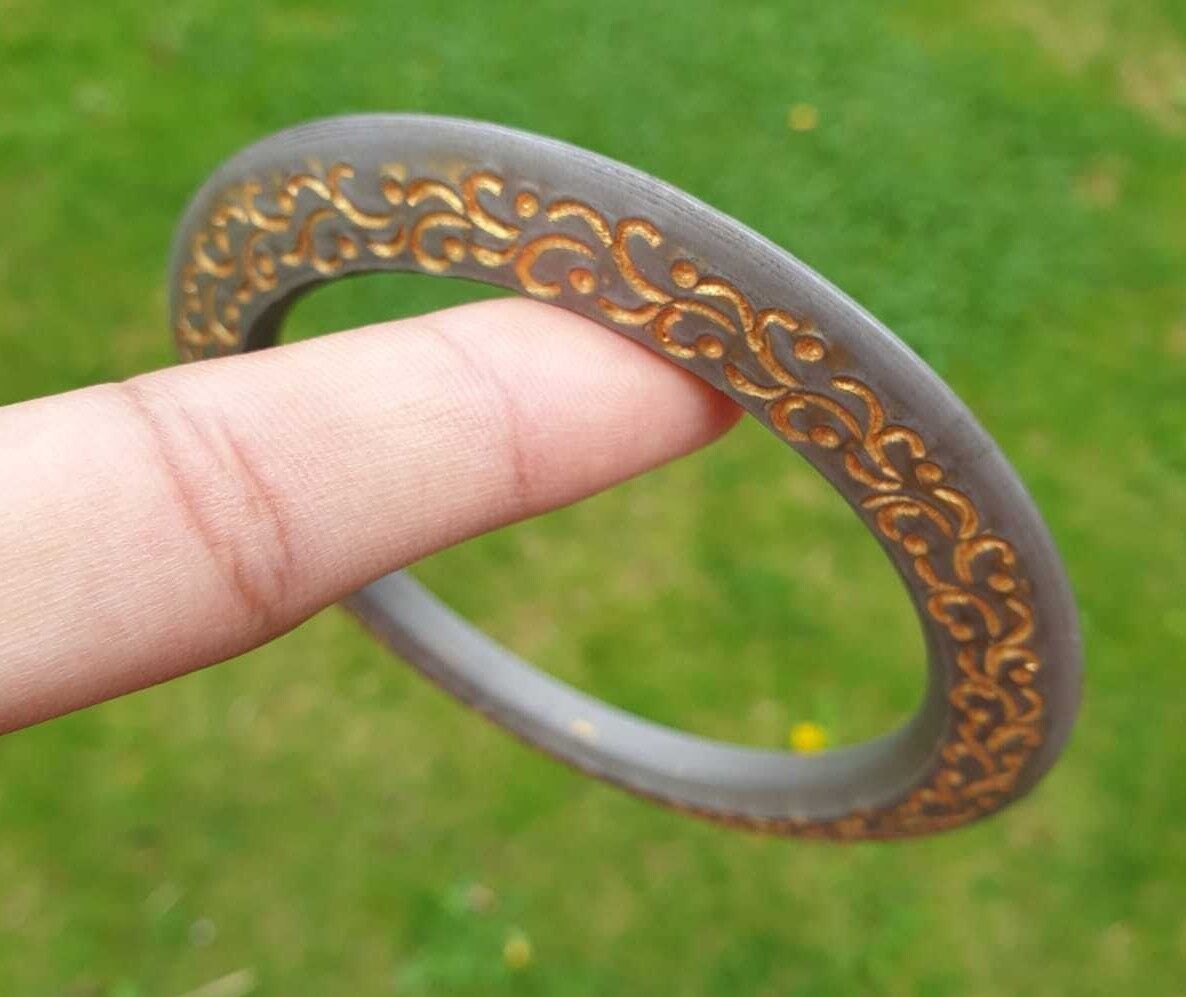 Sarbloh Chakri Kara Engraved Floral Design Punjabi Kada Sikh Singh Bangle S21K Handmade design Loha Kurra